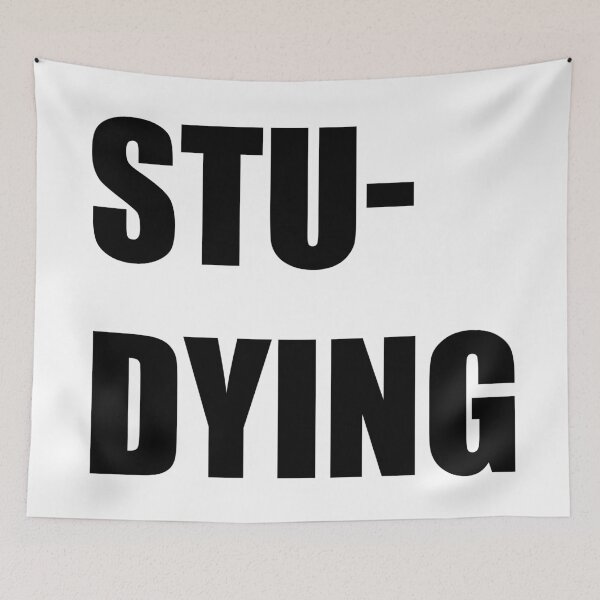 Aperçu de l'œuvre Stu-Dying - texte en noir et blanc créée et vendue par hollanov98.