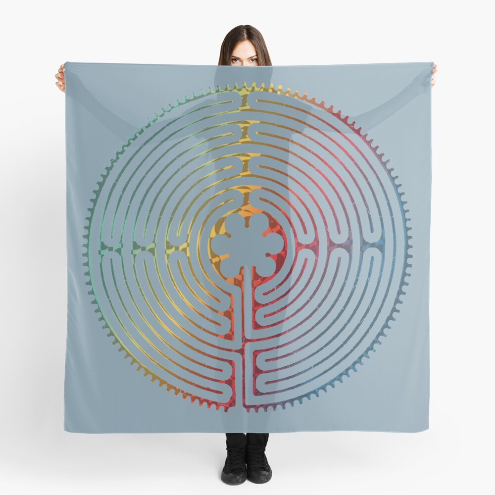 Sacred Geometry Symbol - Chartres Labyrinth 3 Scarf