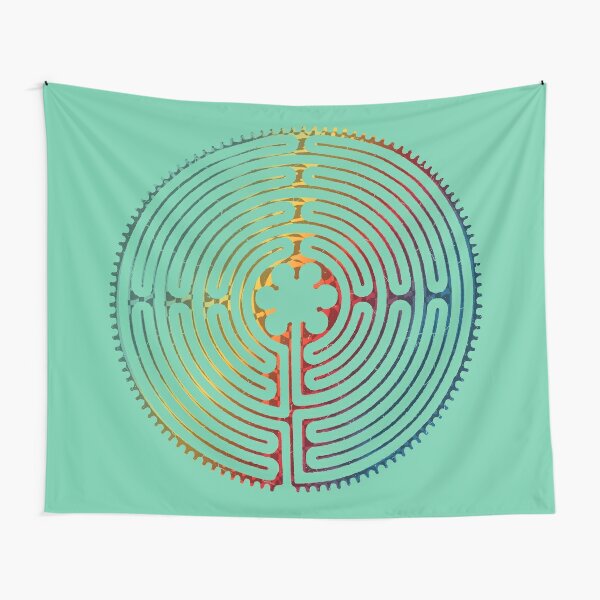 Sacred Geometry Symbol - Chartres Labyrinth 3 Tapestry