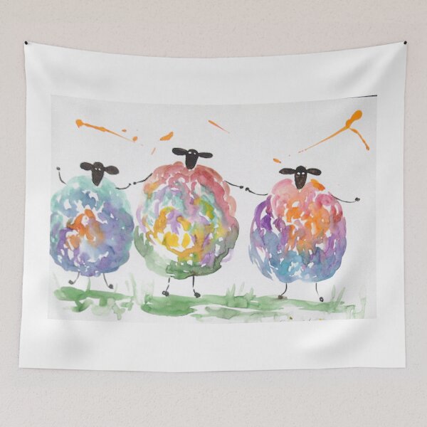 Item preview, Three Quirky Sheep Dancing designed and sold by Casimirasart.