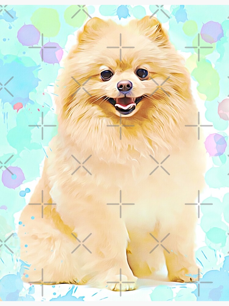 Cute Pomeranian Puppy Dog Digital Art Postcard for Sale by adriana-holmes