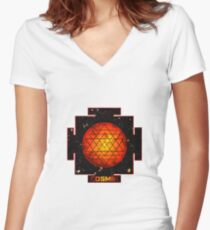 Lava Mandala - Cosmik Apparel Women's Fitted V-Neck T-Shirt