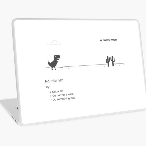 Chrome Dino, The Dinosaur Game, T-Rex Game, No Internet Laptop Skin by  Zen20