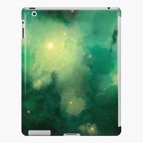 Green space star nebula in Space Background. Digital painting. iPad Snap Case