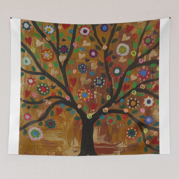 Item preview, Fantasy Black tree full of Golden Hearts and Shapes designed and sold by Casimirasart.