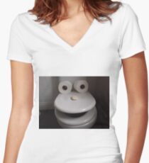 Toilet humour Women's Fitted V-Neck T-Shirt