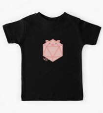Polyhedral 20 Sided Dice Pig - Tabletop RPG and Animal Lovers Mashup Kids Tee