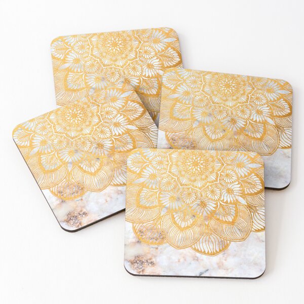 Item preview, Golden Mandala on Quartz Stone  designed and sold by cadinera.