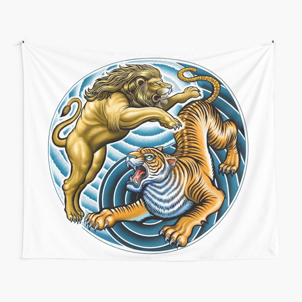 Lion and Tiger Wall Tapestry