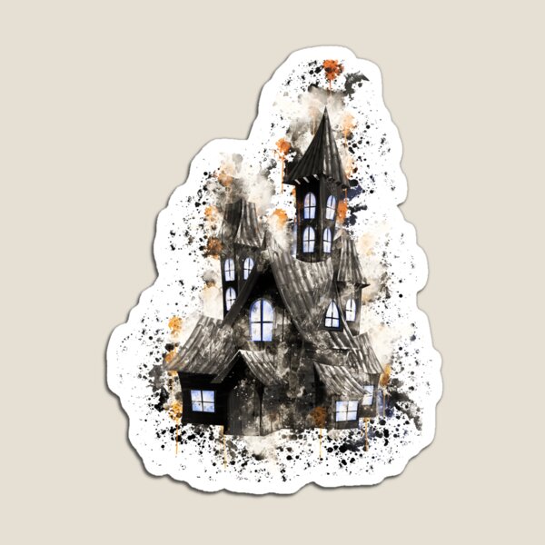 Artikelvorschau, Halloween haunted house scary watercolor painted entworfen und verkauft von VincentW91.