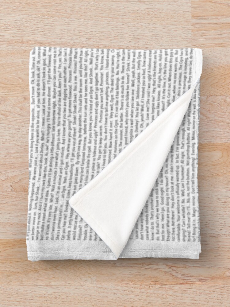 Alternate view of Entire Shrek Script Throw Blanket