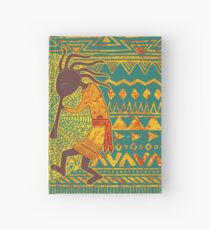 Native American Kokopelli - Ethno Border Pattern 4 Hardcover Journal