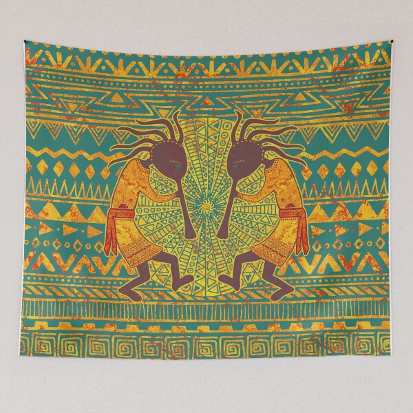Item preview, Native American Kokopelli - Ethno Border Pattern 4 designed and sold by EDDArt.