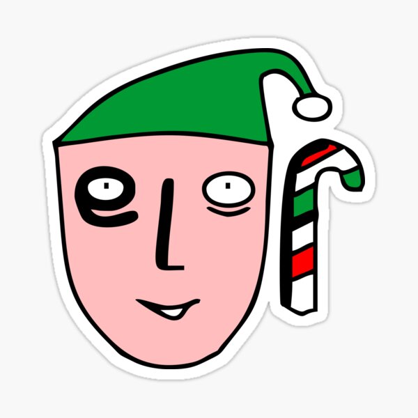 Santa&#39;s Elf 4 - Green Hat Sticker