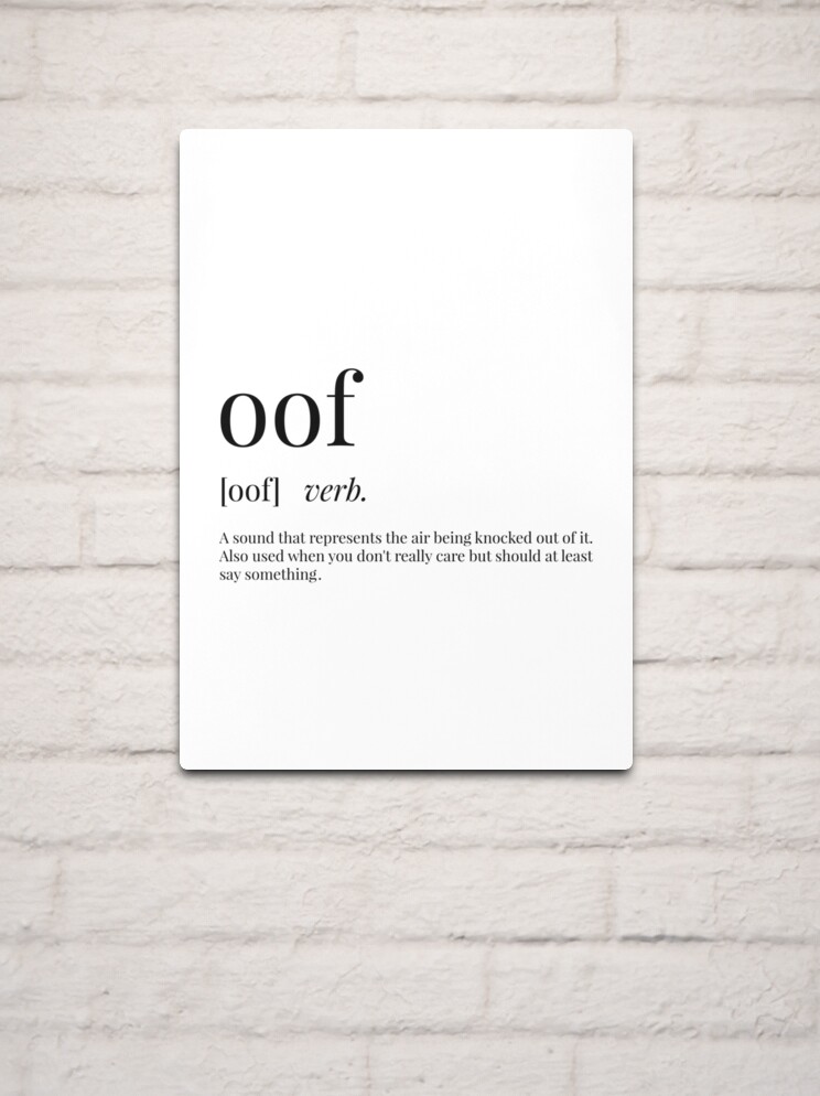 Oof Definition Sticker for Sale by definingprints