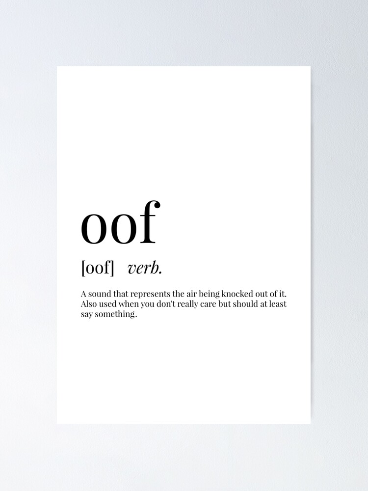 Oof Definition Sticker for Sale by definingprints