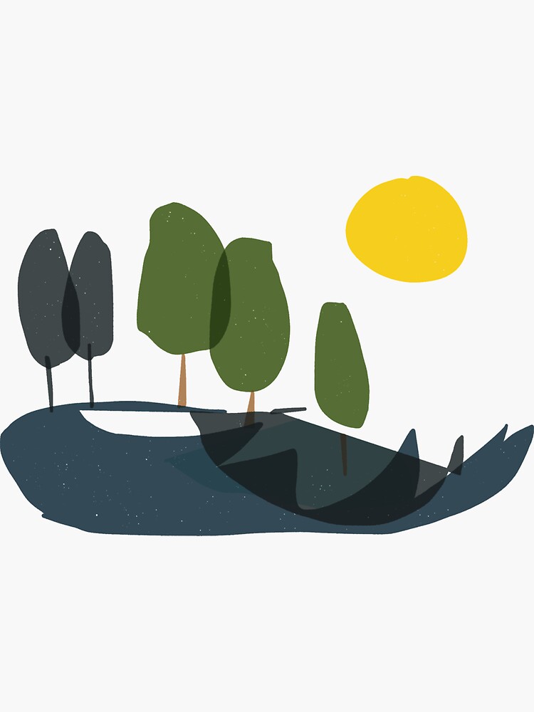 Imagen 3 de 3, Pegatina con la obra Ilustración paisaje | Toscana, diseñada y vendida por CovoStudio.
