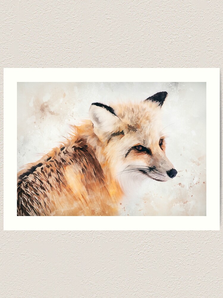 Alternate view of Painted Fox Art Print