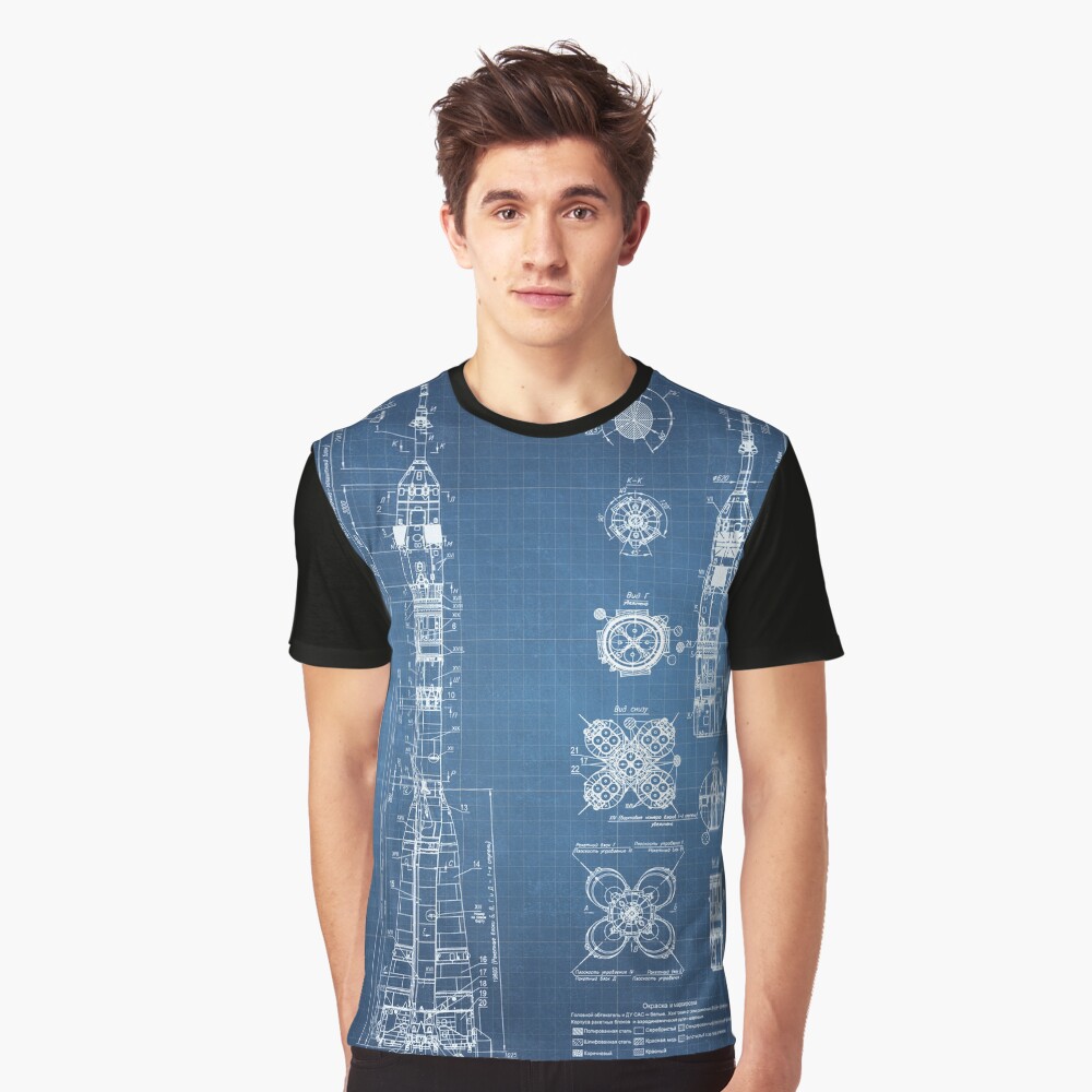 light blue graphic t