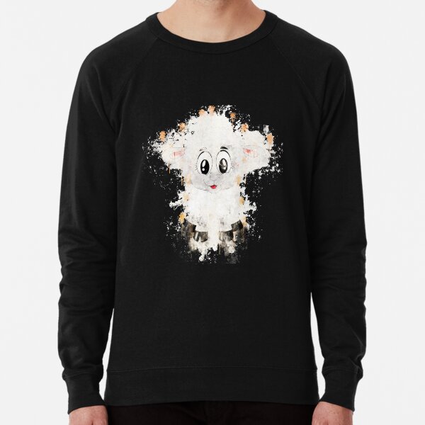 Lamb sheep cute watercolor painted Lightweight Sweatshirt