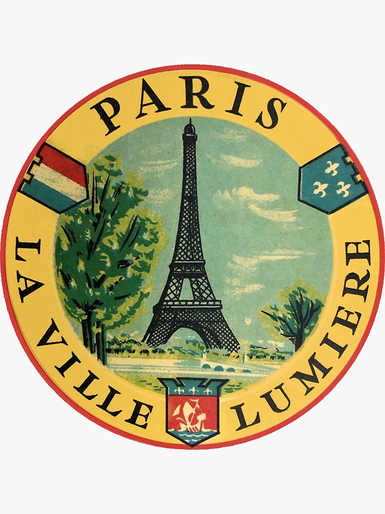 Sticker for Sale mit Eiffelturm-Weinlese-Reise-Aufkleber Paris