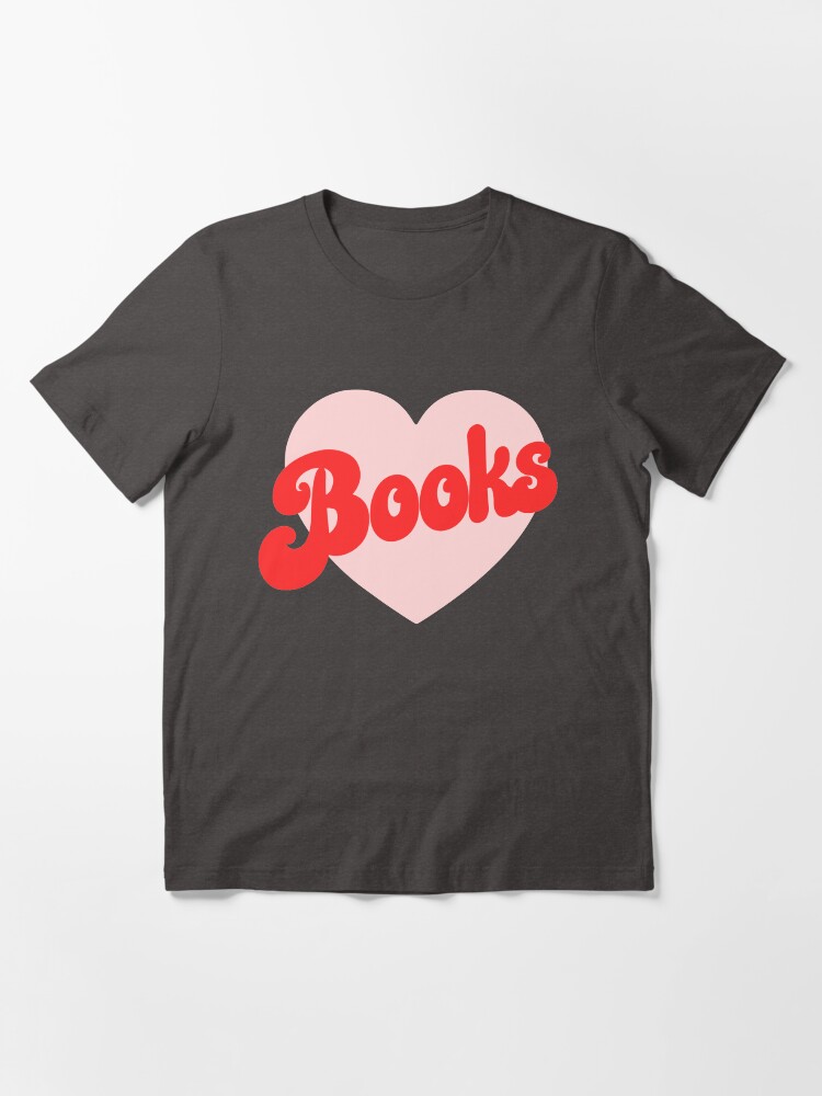 Alternate view of Funny I Love Books Print with Heart Essential T-Shirt