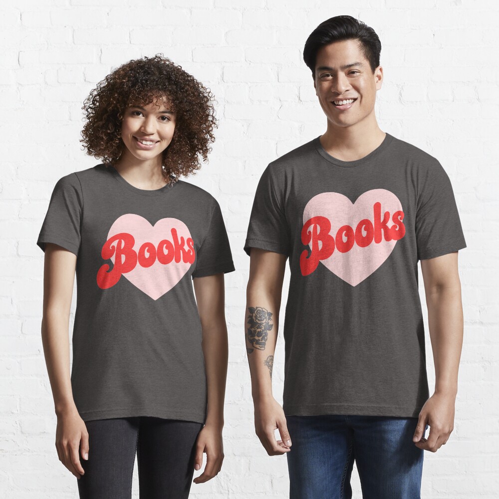 Funny I Love Books Print with Heart Essential T-Shirt