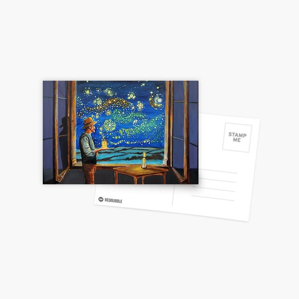 Van Gogh starry night fireflies Postcard
