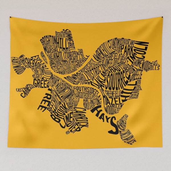 Item preview, Neighborhoods of Pittsburgh - Black on Yellow designed and sold by samvschantz.