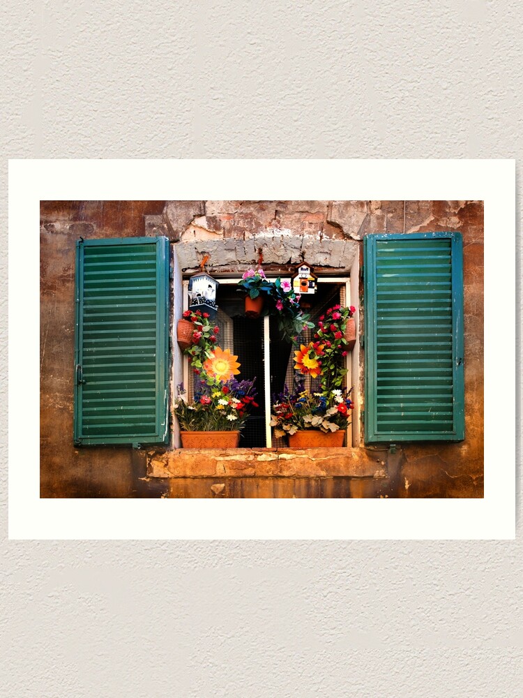 Alternate view of Tuscan window - Siena Art Print