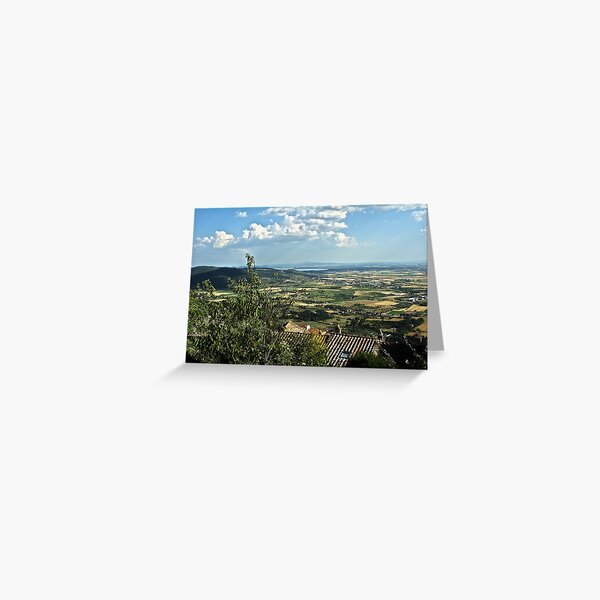 Lake Trasimeno (Italian: Lago Trasimeno) from Cortona Greeting Card