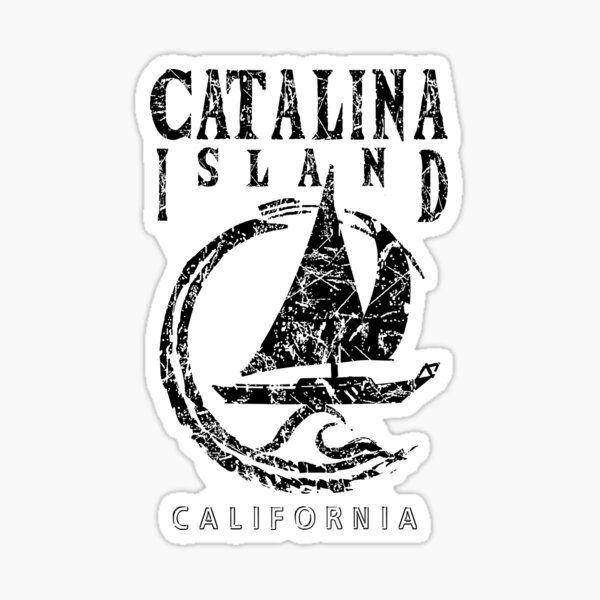 "Catalina Island, Sailing Sailboat Wave, Avalon Beach" Sticker by