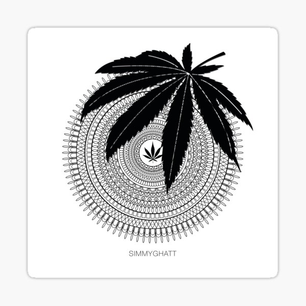 Weed Mandala by Simmy Ghatt Sticker