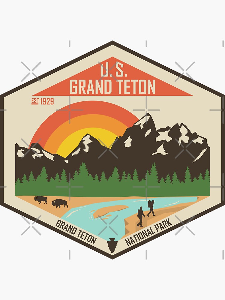 Web show your love for grand teton national park with this stylish sticker! "Grand Teton National Park" Sticker for Sale by moosewop Redbubble