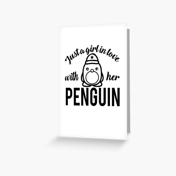 Girl penguin love Greeting Card