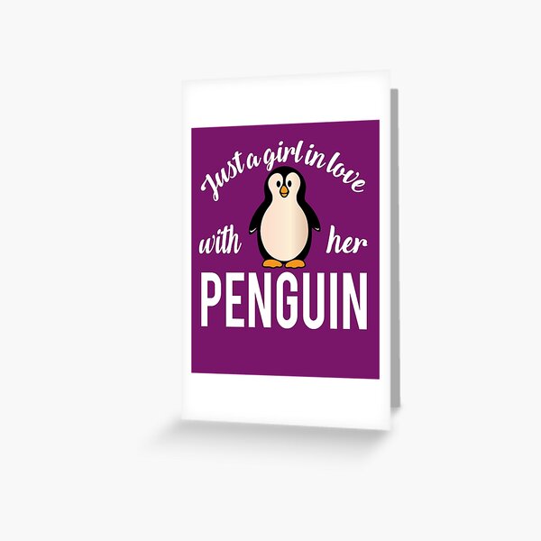 Girl penguin love Greeting Card