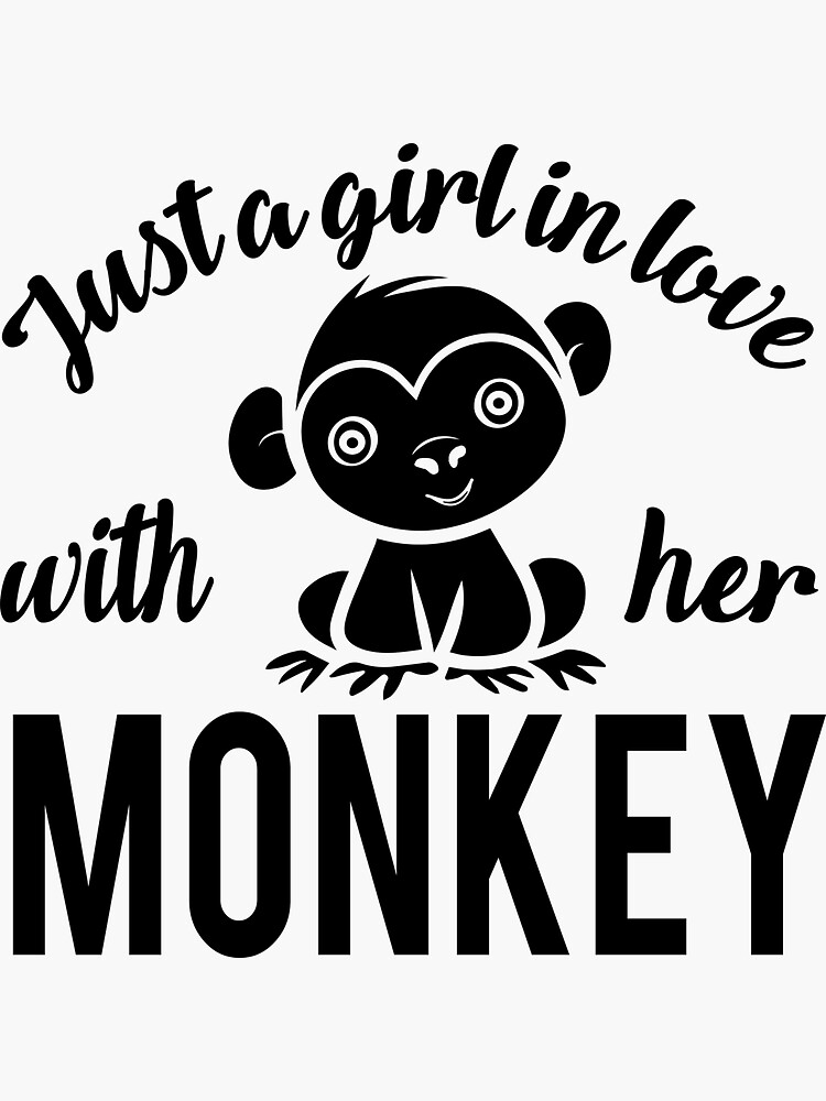 "Girl monkey love little chimpanzee" Sticker for Sale by tarek25