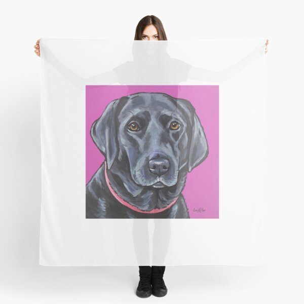 Item preview, Black Lab Art, Labrador Art, Pink Animal Painting. designed and sold by leekellerart.