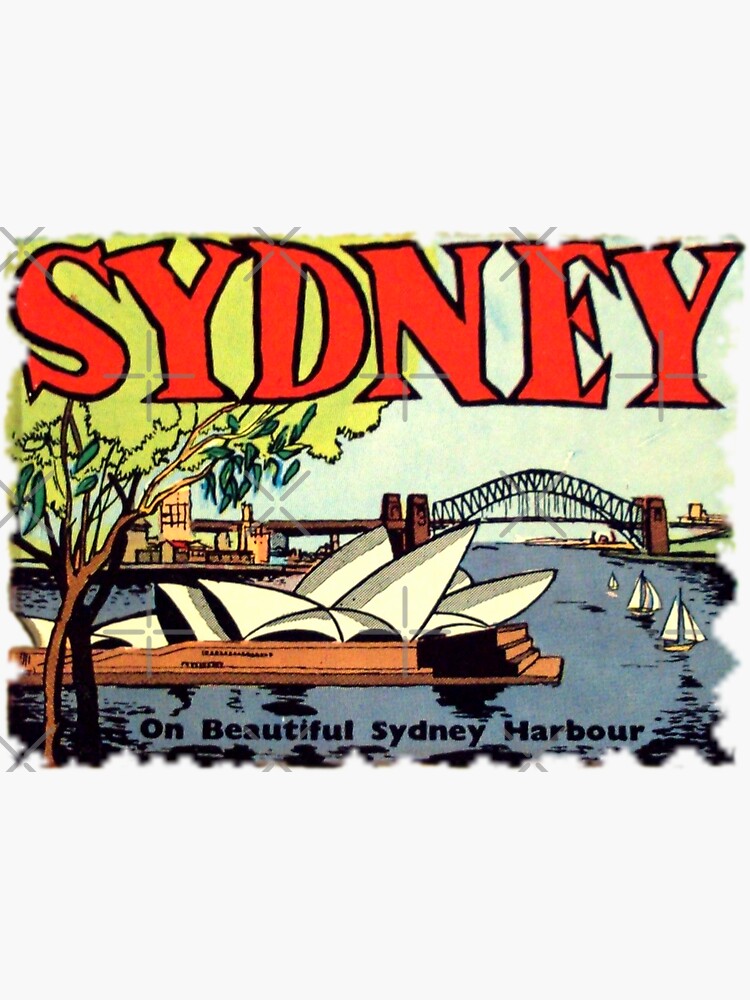 Thumbnail 3 of 3, Sticker, Sydney Australia Vintage Travel Decal designed and sold by hilda74.