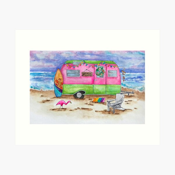 Beachcomber Camper Art Print