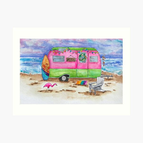 Beachcomber Camper Art Print