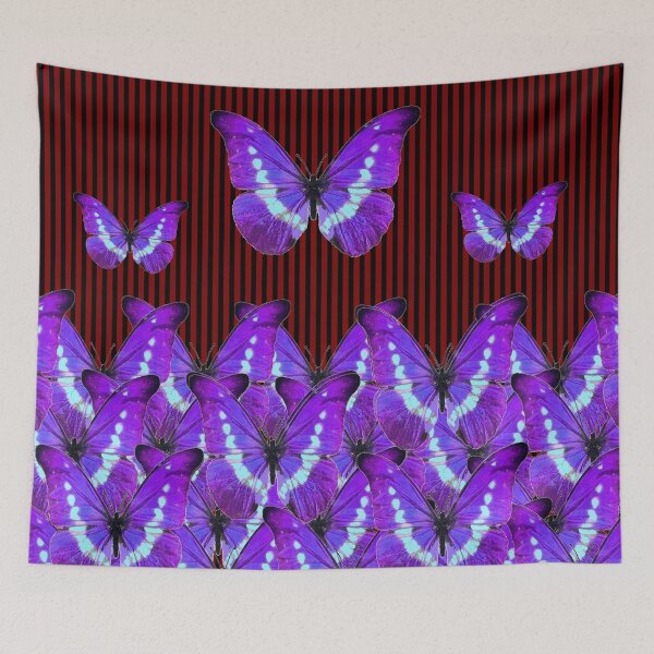 Item preview, CONTEMPORARY LILAC PURPLE BUTTERFLIES  & STRIPES  designed and sold by sharlesart.