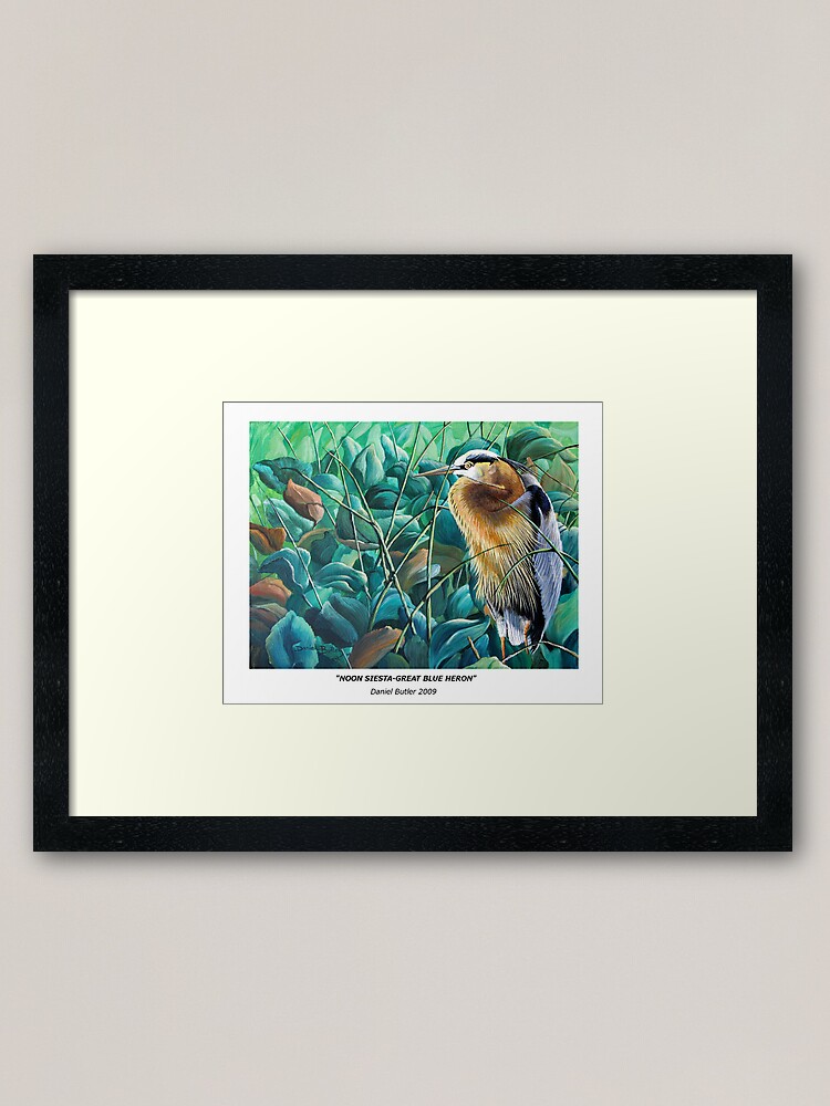 Alternate view of "Noon Siesta-Great Blue Heron" Framed Art Print