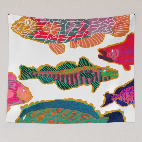 Item preview, Colorful Abstract Fish Art  designed and sold by ntartworks.