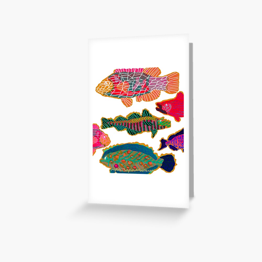 Colorful Abstract Fish Art Greeting Card