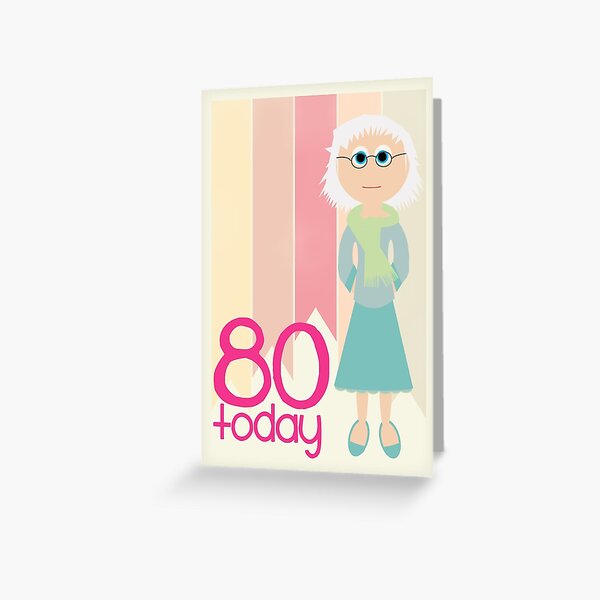 female open traditional 80TH happy birthday card 80 today 5 cards to choose from 