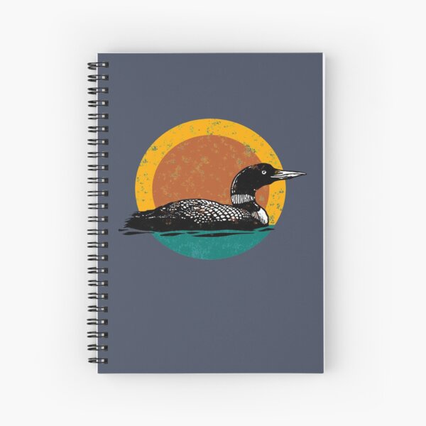 Loon Sunset- Faded Look with Retro Colors Spiral Notebook