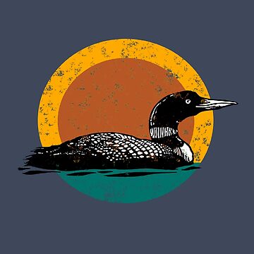 Artwork thumbnail, Loon Sunset- Faded Look with Retro Colors by Rachel Nagel