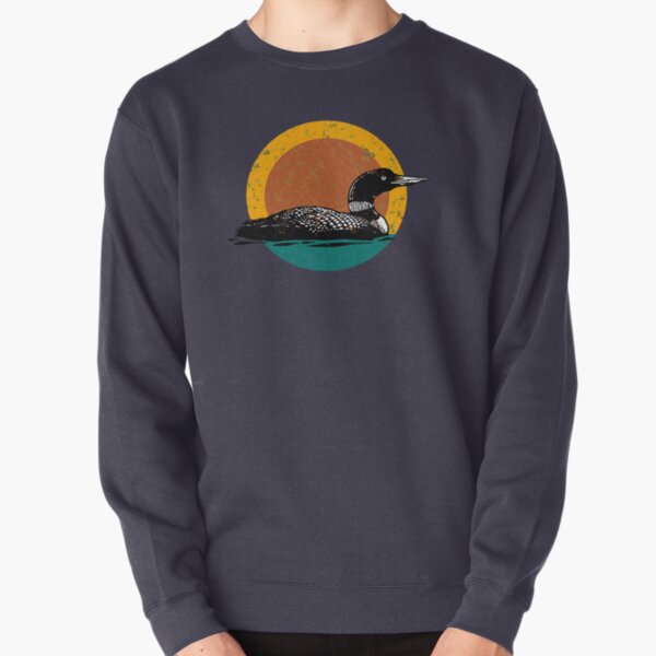 Loon Sunset- Faded Look with Retro Colors Pullover Sweatshirt