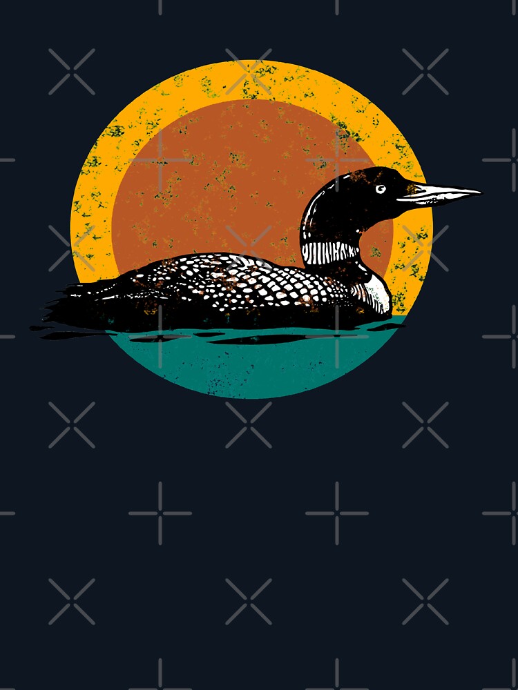 Thumbnail 7 of 7, Pullover Sweatshirt, Loon Sunset- Faded Look with Retro Colors designed and sold by RachelAnneNagel.